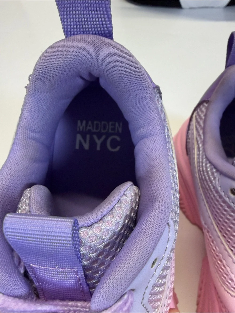 Madden NYC Pink Purple Chunky Sneakers Kids Girls Size 1 Athletic - Picture 2 of 7